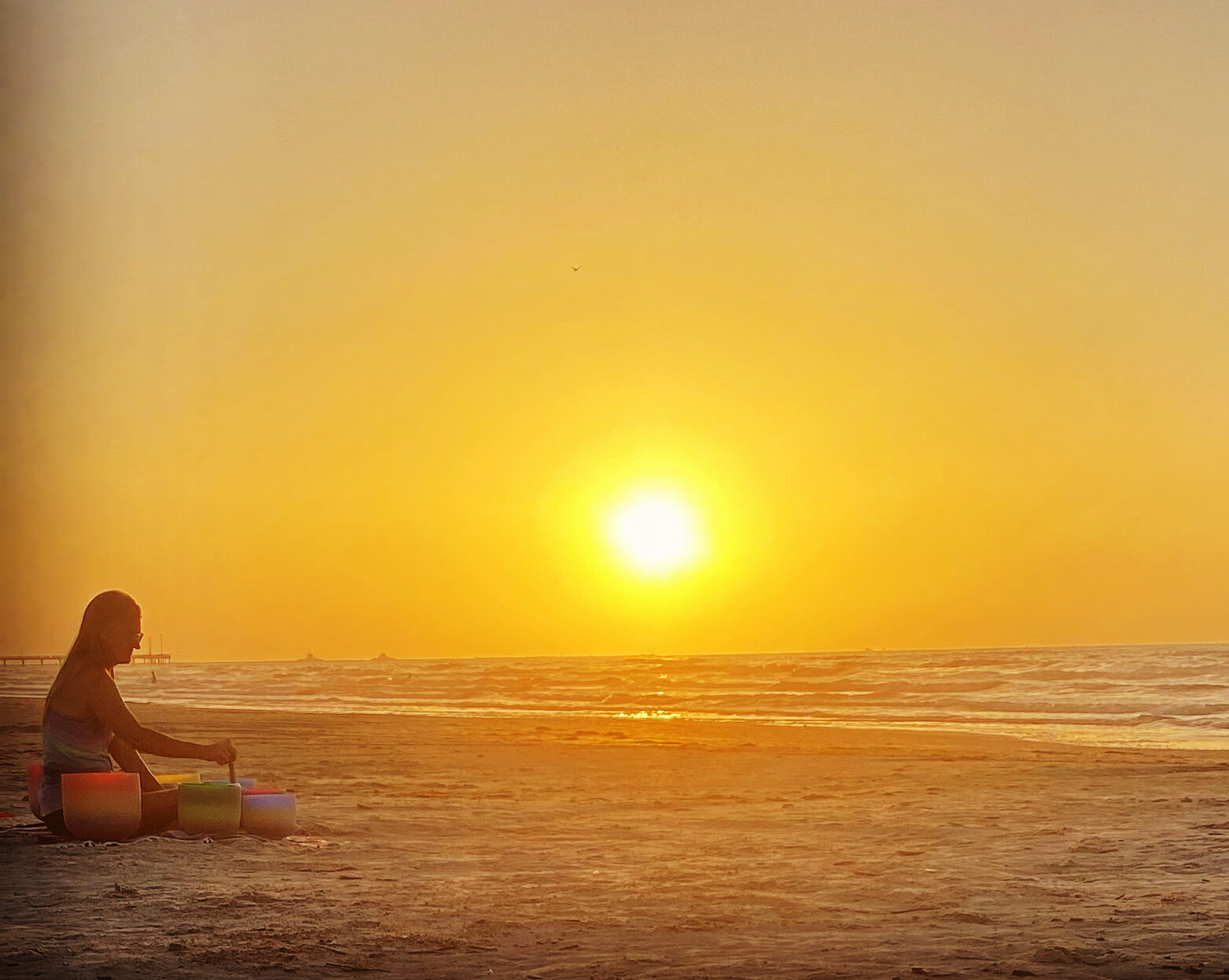 Sound bath on the beach